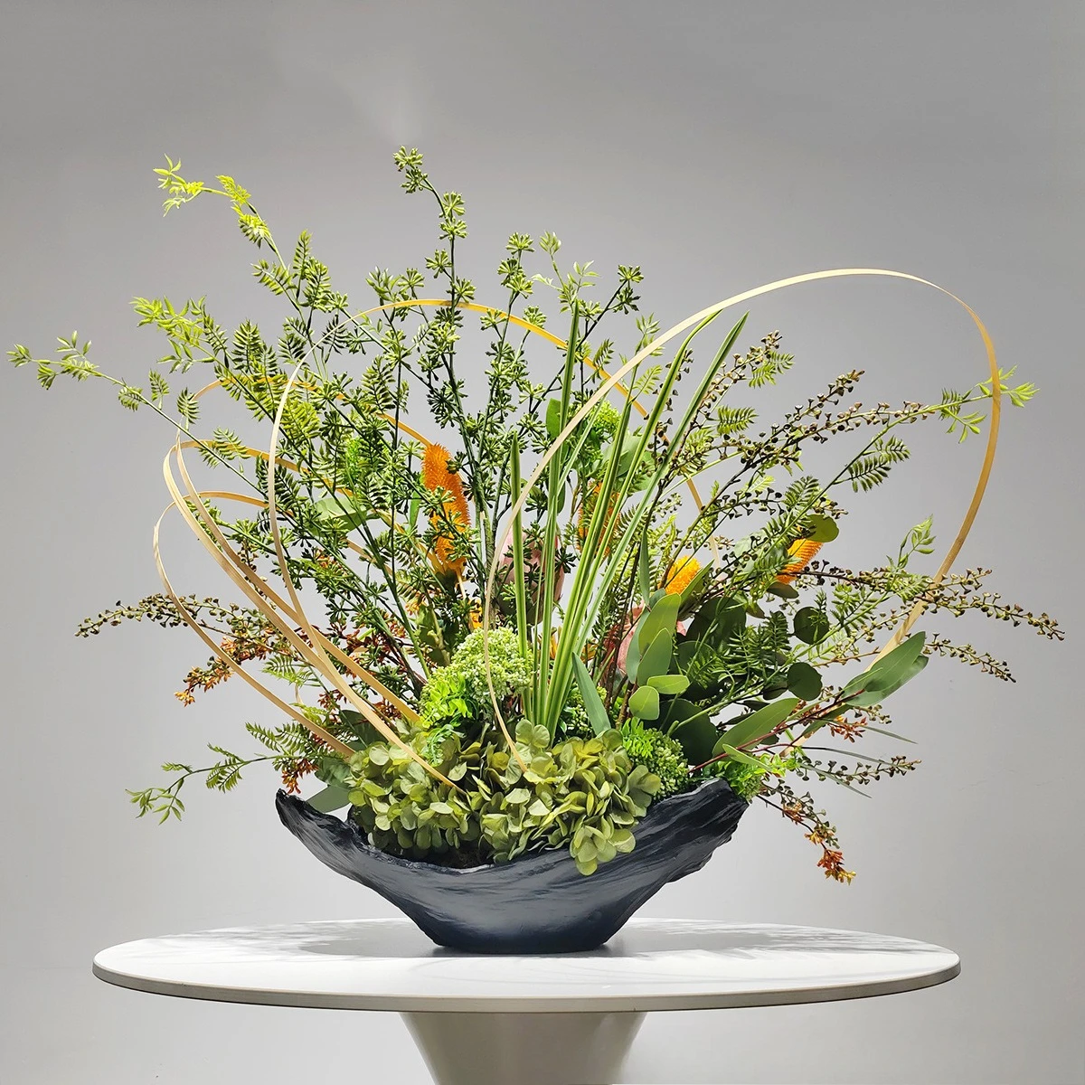 New Chinese-style simulated flower art immortal dried flower restaurant hotel porch wabi-sabi wind modeling ornament