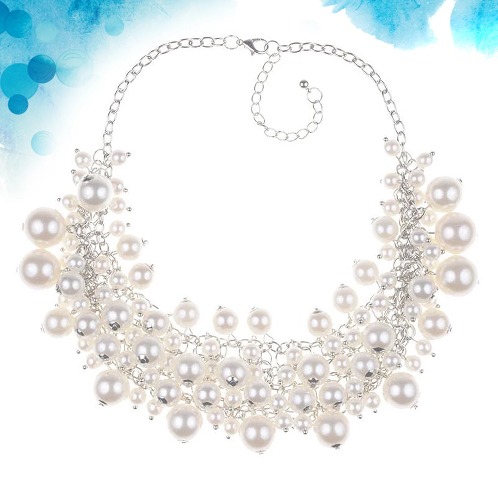 1 個のプラスチックパールネックレスシックなペンダントパーティーコスチュームジュエリーアクセサリーシミュレーションプラスチックジュエリーマスカレードファンシーボール用