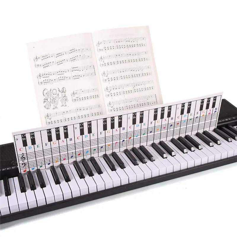 STOCK& 61Keys 88 Keys Piano Keyboard Reference Chart Five Line Piano Reference Chart Electronic Piano Fingerings Practice Cards