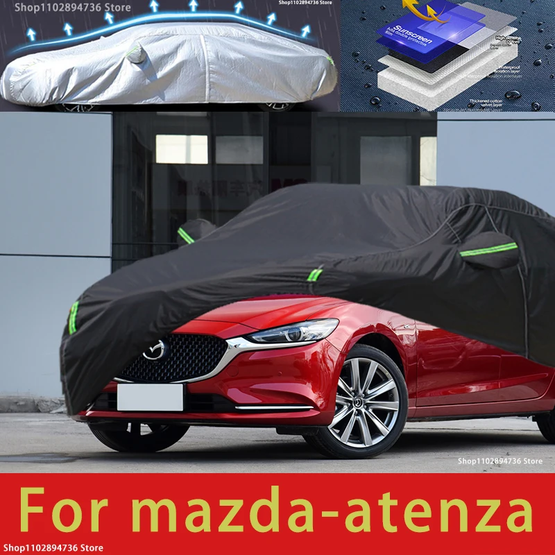 

For Mazda Atenza Fit Outdoor Protection Full Car Covers Snow Cover Sunshade Waterproof Dustproof Exterior black car cover