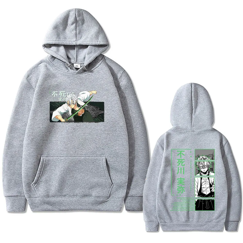 Anime Demon Slayer Shinazugawa Sanemi Graphic Hoodie Kimetsu No Yaiba Print Sweatshirt Male Fashion Casual Oversized Streetwear