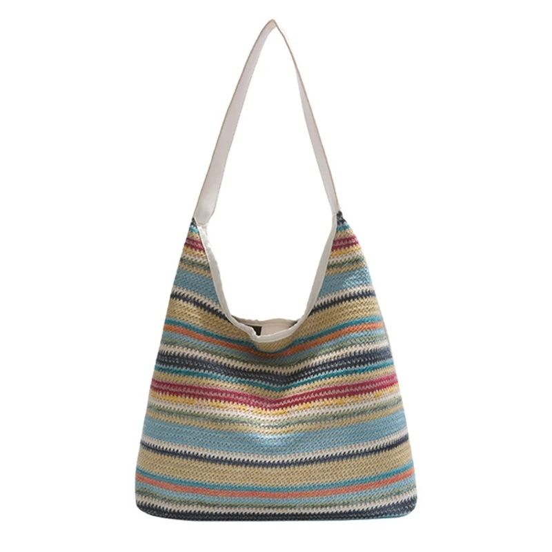 

Summer Raffia Shoulder Bag for Women Beach Vacation Handbag with Large Capacity