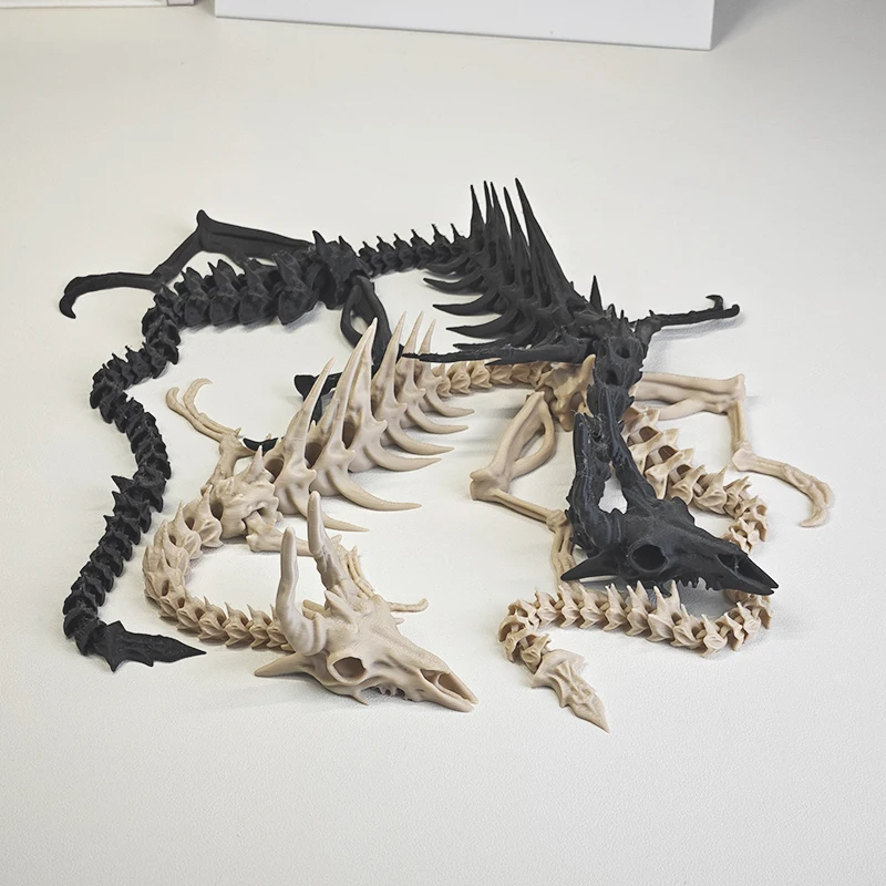 Original 3d Printed Articulated Skeleton Dragon Hinged Toy For Desk Decor Aquarium Ornament Action Figure Creative Gift Model