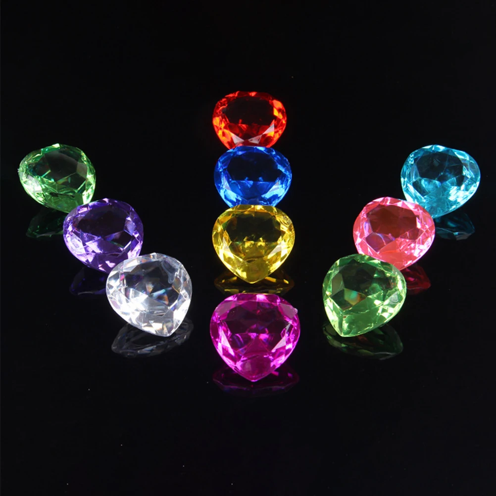 

Heart Shaped Gems Acrylic Jewelry Making Supplies Decorative Gemstone Crafts Accessories Various Colors Lightweight Easy Storage