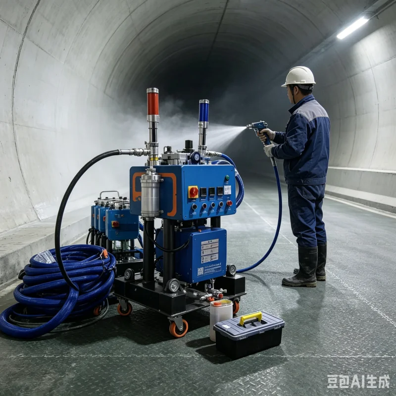 High Pressure Polyurea Polyurethane Spray Machine For Roof Waterproofing With Transfer Pumps Stable Pressure Flow