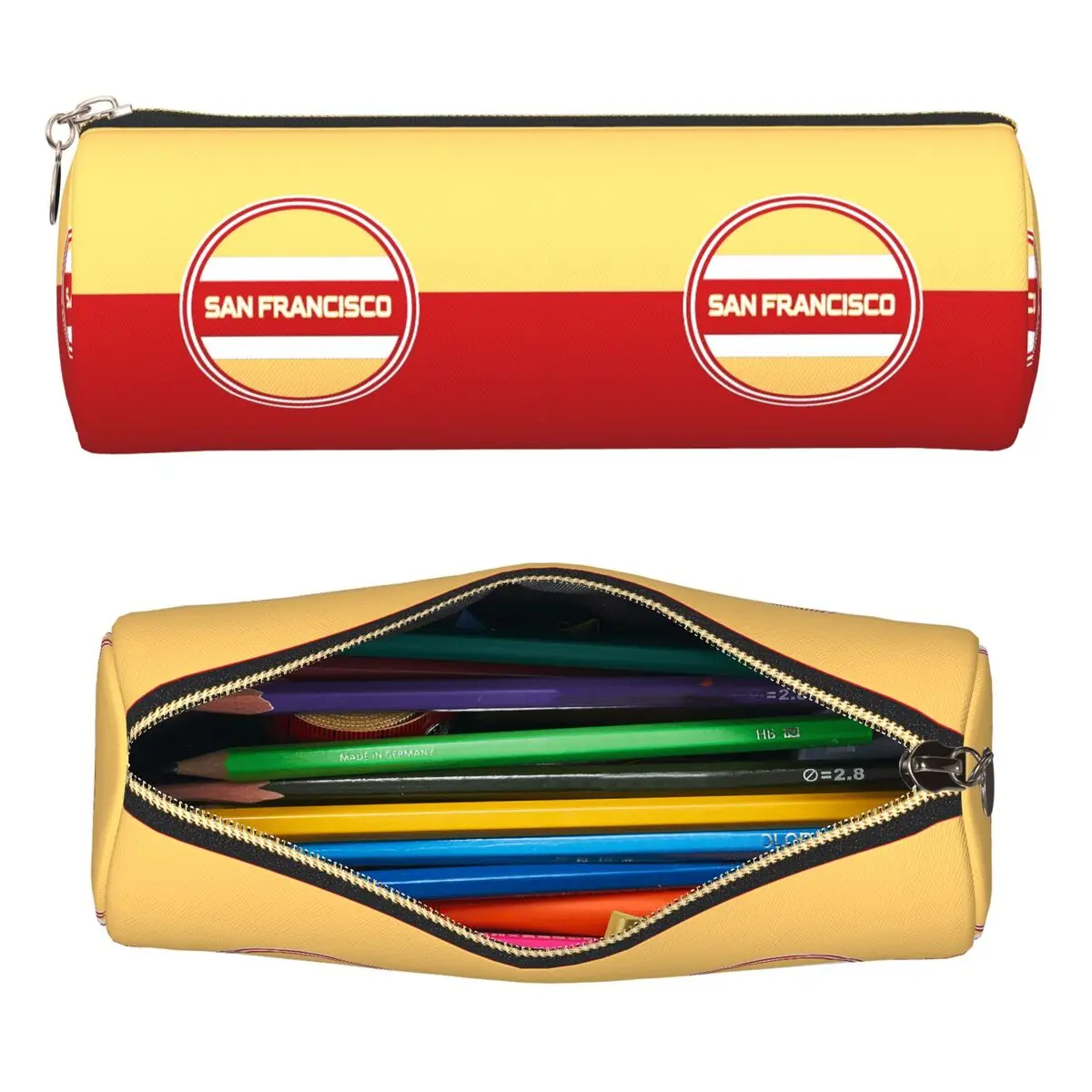 San Francisco City Logo Pencil Cases Pen Holder Cylinder Pen Box Pencil Bag for Boy Girl School