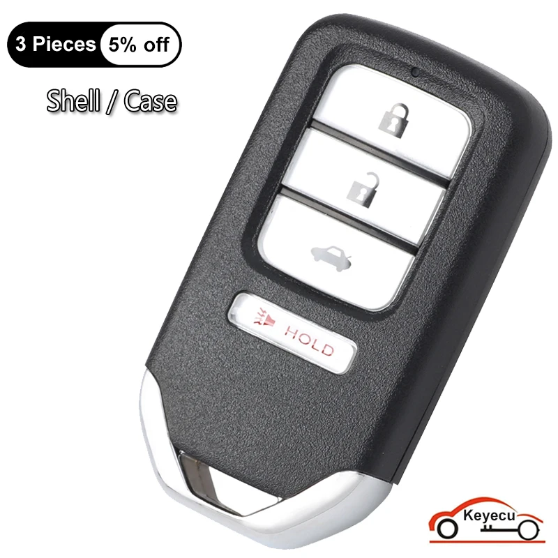 

KEYECU 4 Buttons Case for Honda Accord City Civic 2013 2014 2015 2016 2017 2018 2019 2020 Auto Smart Remote Key Shell Cover Fob