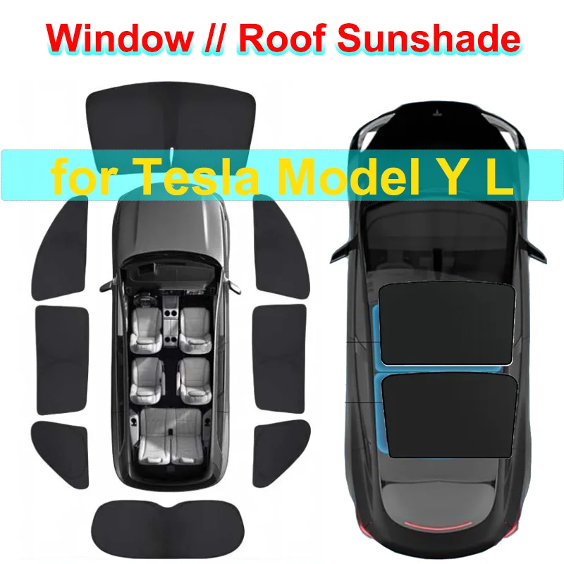 For Tesla Model Y L YL 2026 Side Window Privacy Sunshade Front Rear Windshield Sunshade Visor Outdoor Glass Roof Blind Shading