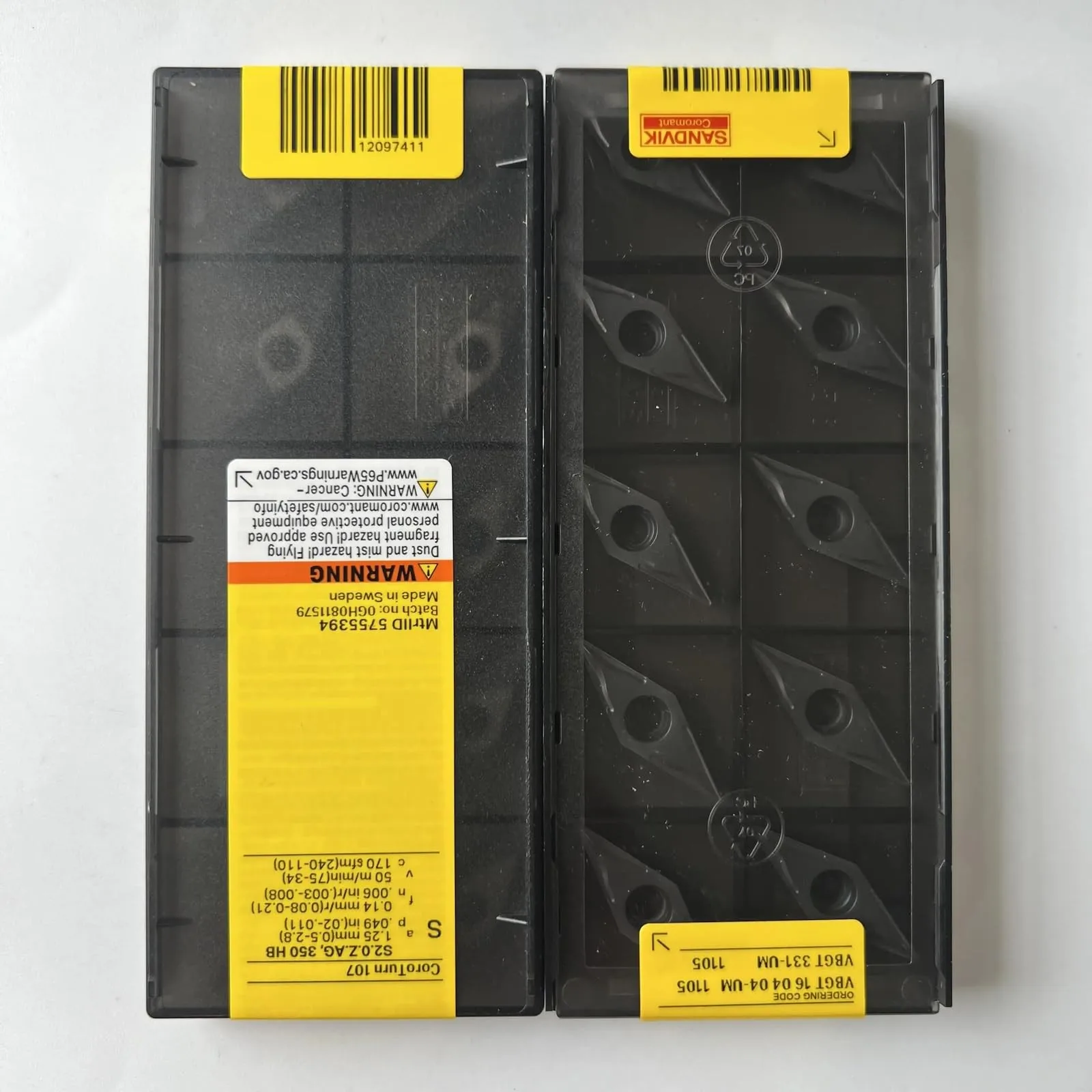 SANDVIK d'origine/VBGT160404-UM 1105/lame CNC en alliage dur 10 pièces