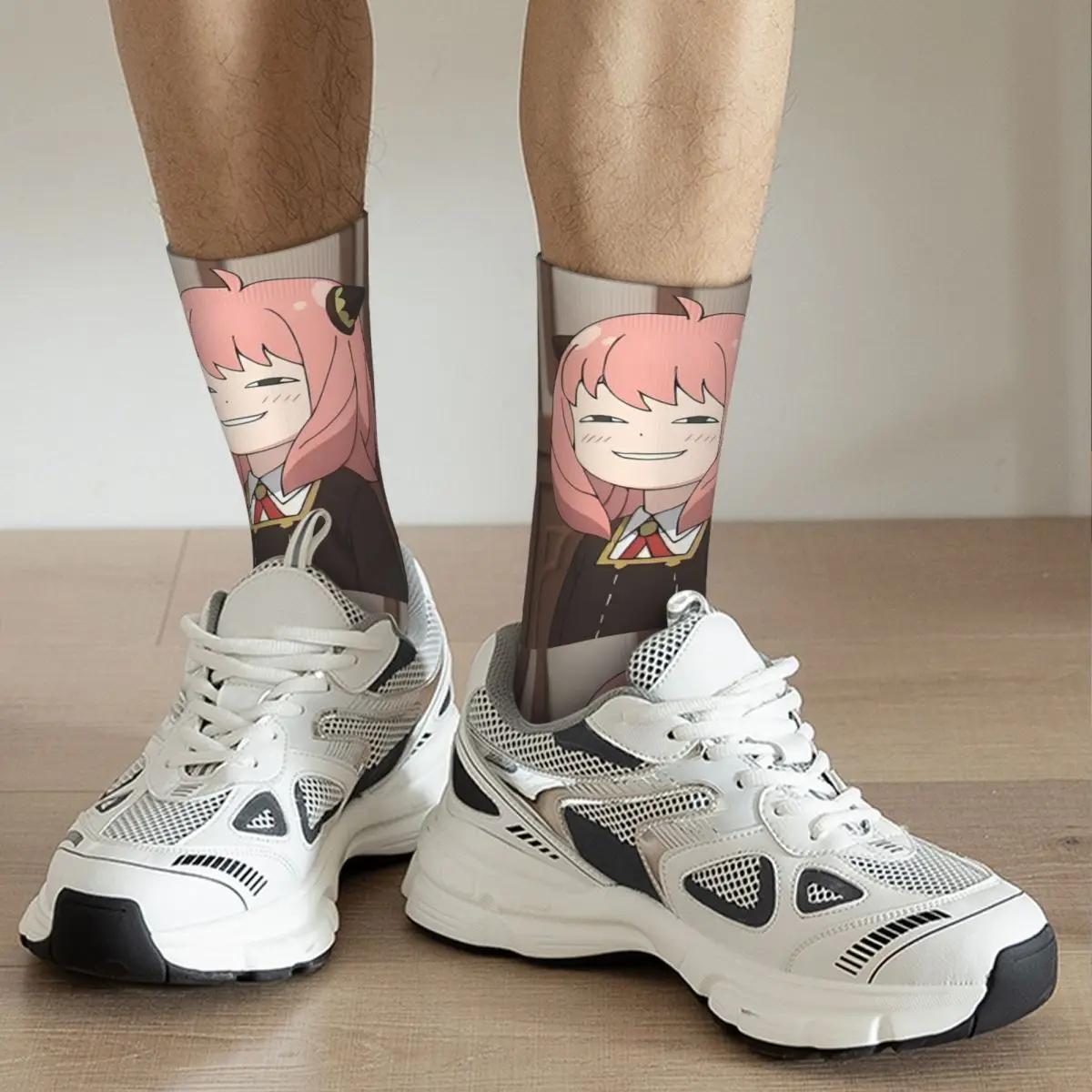 Spy X Family Anya Forger Sokken Harajuku Zweetabsorberende Kousen Het hele seizoen Lange Sokken Accessoires voor Unisex Kerstcadeaus