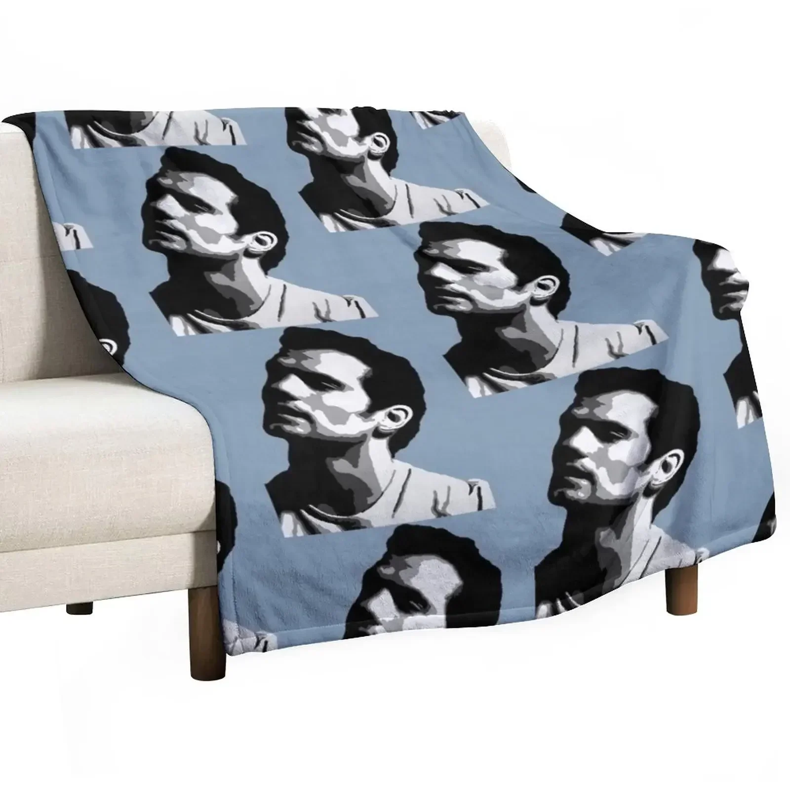 Henry Cavill Black and White Portrait Throw Blanket valentine gift ideas Luxury Brand Personalized Gift Blankets