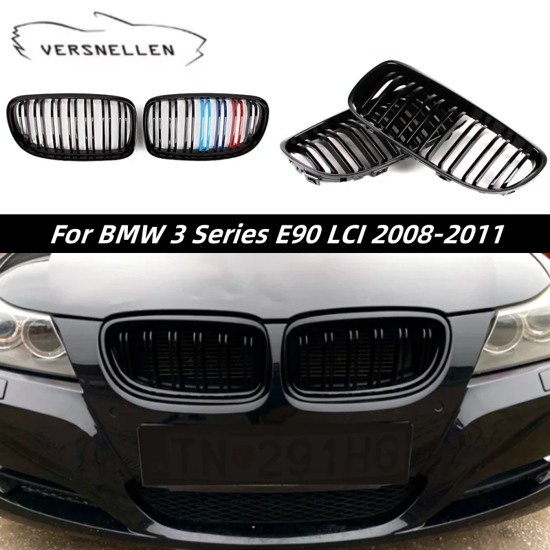 

Front Kidney Grille Grill Double Slat For BMW E90 LCIGrill 3 Series 318i 320i 325i 2008-2011 LCI Facelift Car Front Bumper Grill