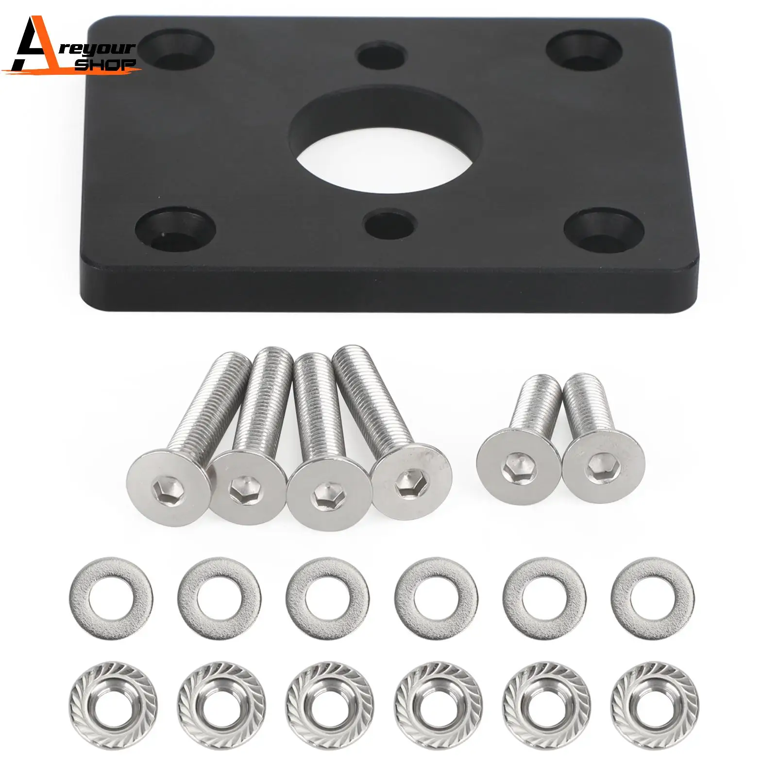 Areyourshop Black Brake Booster Eliminator Delete Adapter Plate For Honda Civic Integra Car Auto Parts