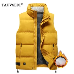 Winter Men Casual Outdoor Sleeveless Vests Mens Thick Warm Windproof Fashion Vests Male Loose Stand Collar Brand Vest Waistcoats