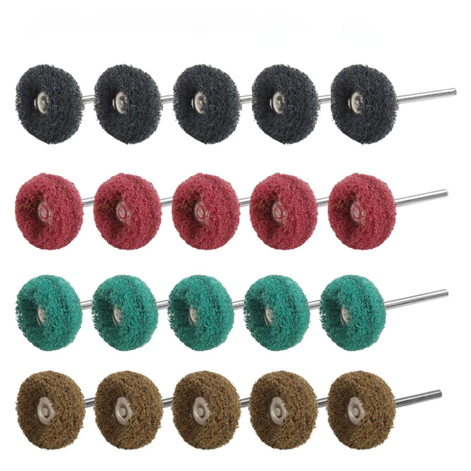 30Pcs Mini Drill Bit Nylon Abrasive Brush Wire Buffing Polishing Wheel Dremel Rotary Hand Tool Accessories Set Rust Remover