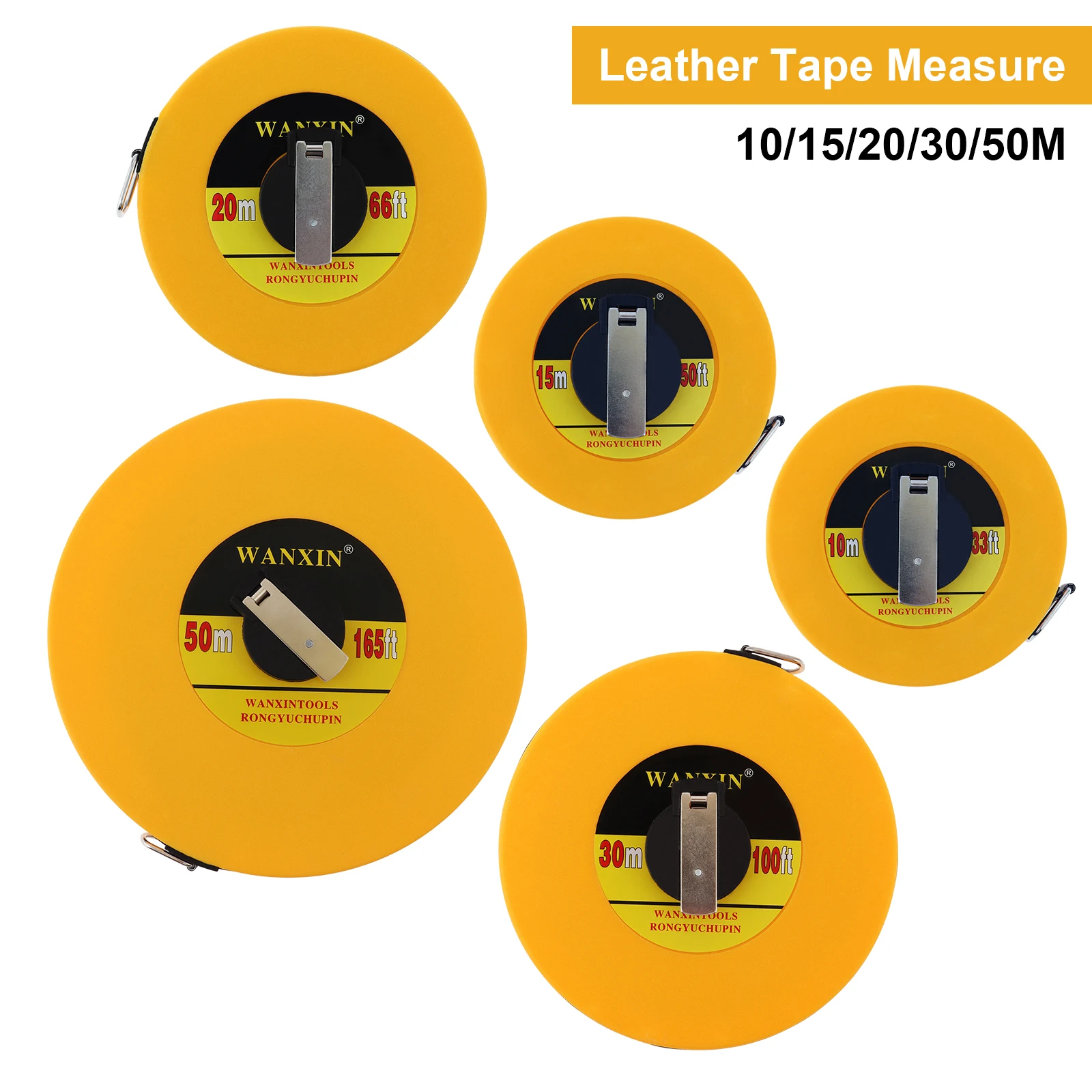 

10/15/20/30/50M Tape Measure Circular Glass Fiber Leather Tape Measure Tools Carpenter Metric Measuring Meter Tape Measure Tool