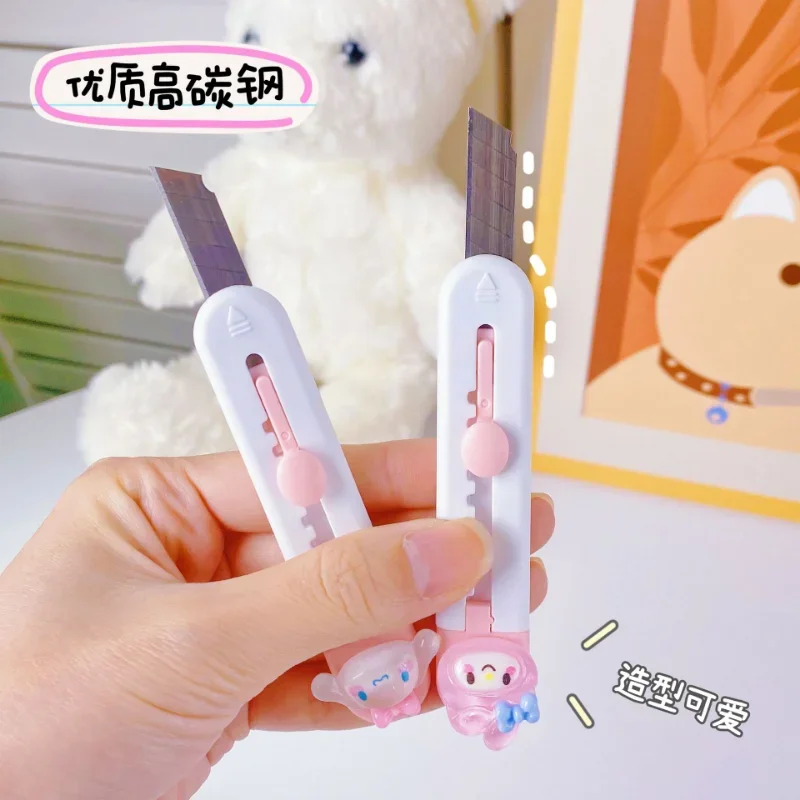 Cartoon Portable Utility Knife Mini Stretch Paper Cutter Box Opener Letter Opener Office School Stationery Supplies