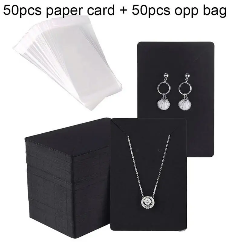 50/10pcs 6x9cm Earring Display Card Blank Kraft Paper Tags for DIY Ear Necklace Jewelry Selling Packaging Supplies