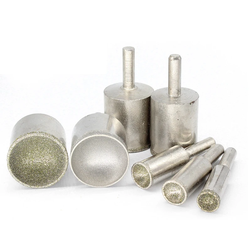 Fine 500Grit /Coarse 120Grit 3mm-25mm Diamond Spherical Concave Head Grinding Bit Jade Round Beads Polishing For Rotary Tool