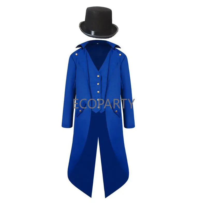 Ecowalson-traje Steampunk Vintage para hombre, chaqueta de Tailcoat, gótico, mago, Ringmaster, 20