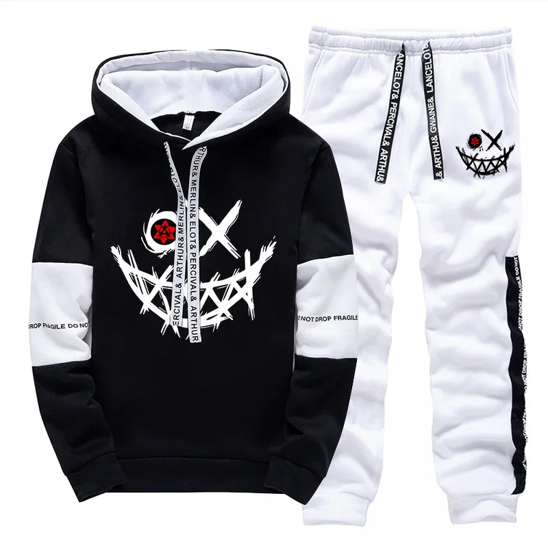 Men's Set/Hoodie/Pants 2026 Autumn Daily Casual Fashion Hooded Sweatshirt and Jogger Pants Urban Trendy Hoodie Sportswear Outfit view 4