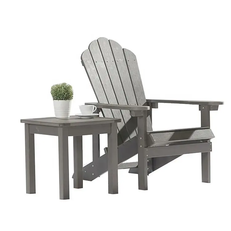 CHOUVANT high quality outdoor furniture waterproof  adirondack table set 2+1 adirondack chair set PS wood muskoka chair