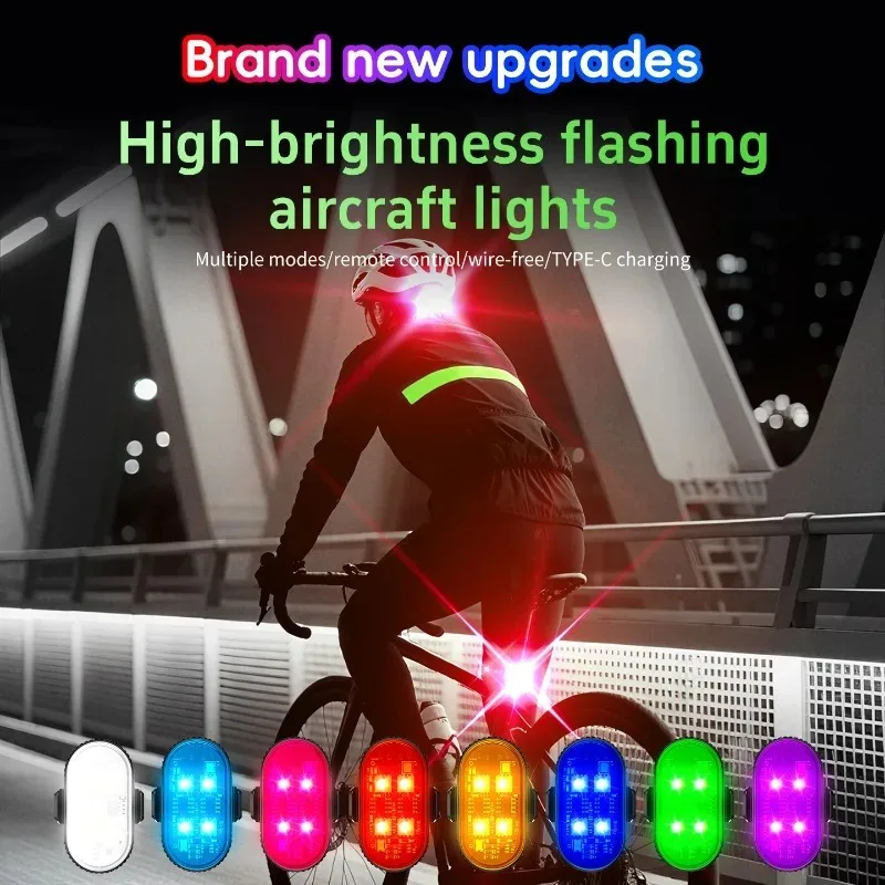 1/2/4/6/8/10Pcs Wireless Light Aircraft Airplane Helicopter Warning Lights RGB Led Strobe Lights Motorcycle Warning Flash Lights