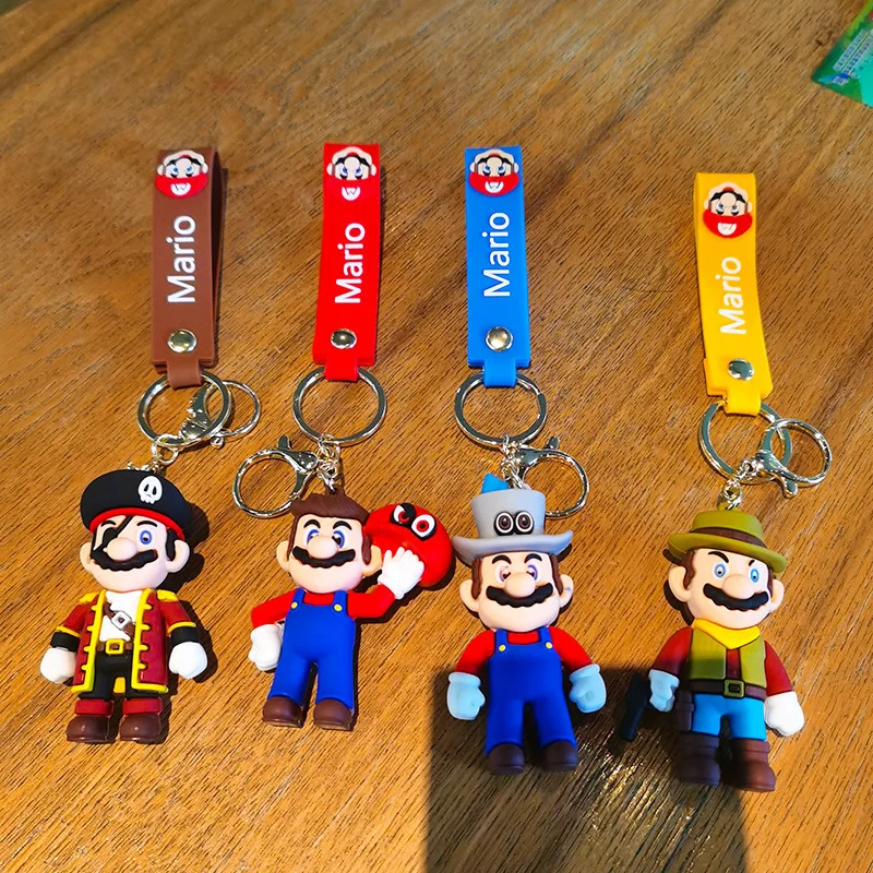 Cute cartoon Mario keychain Super Mario doll pendant car keychain