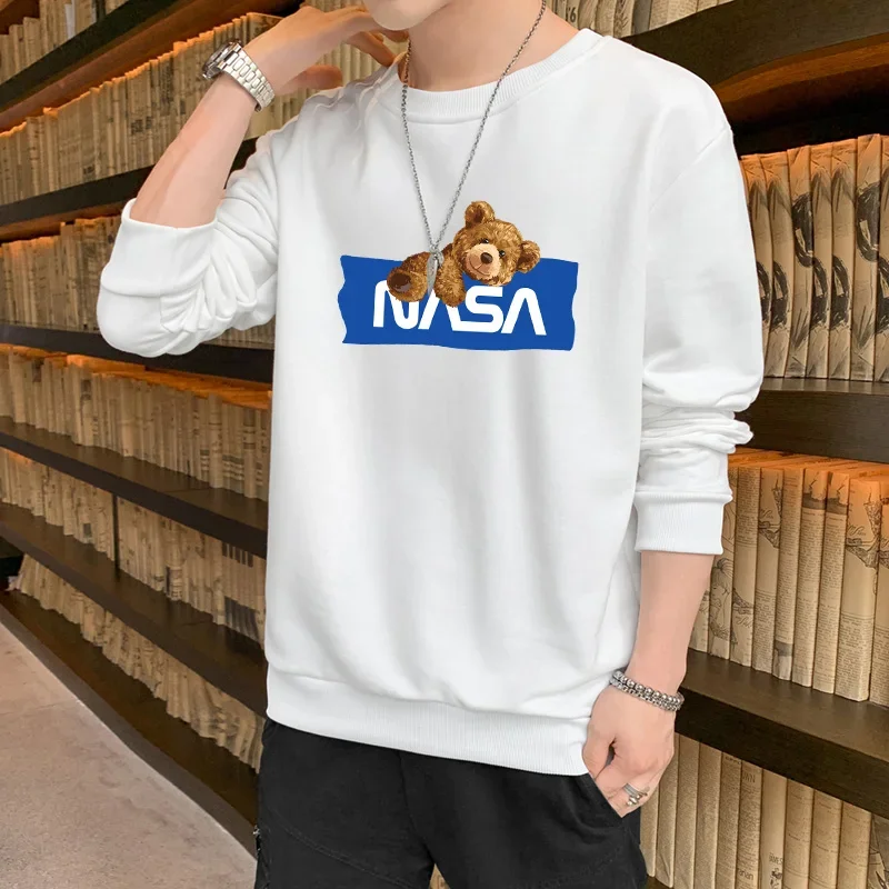 

New Autumn and Spring Long sleeved T-shirt for Men's Sweater Underlay Shirt for Men's Round Neck Pullover Sweater for Men