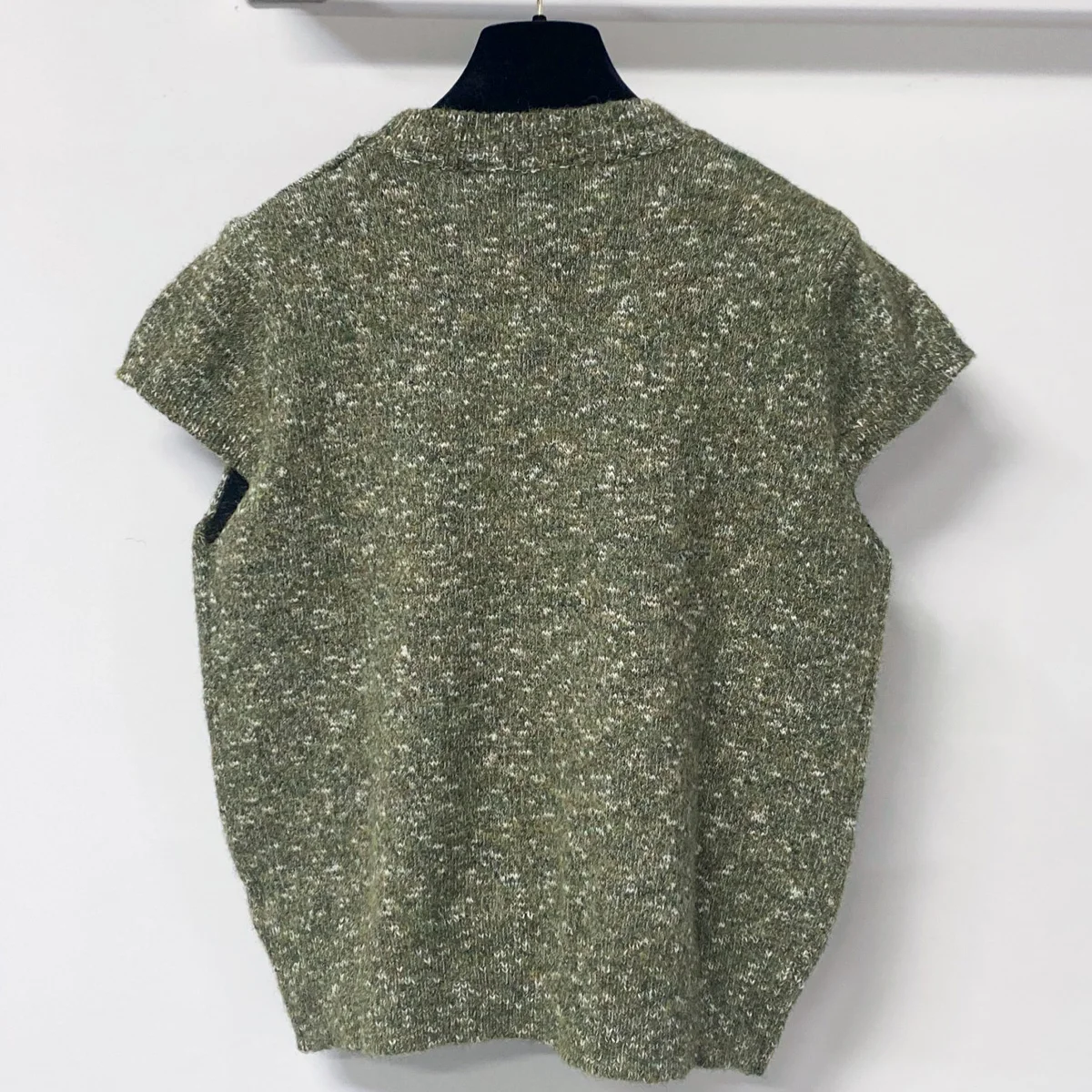 High Quality Women Round Neck Cap Sleeve Mixed Color Knit Short Top lyt2672349