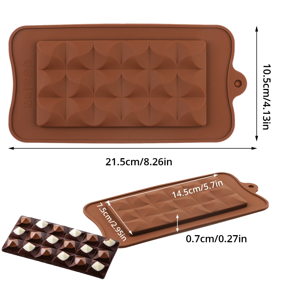 Wave Shape Chocolate Bar Mold Candy Silicone Mould Baking Tool