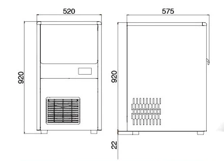 BSDB-F1000 Water Cooled  500 kg High Capacity Automatic Commercial  Ice Maker Machine Big Output Ice Making Machine