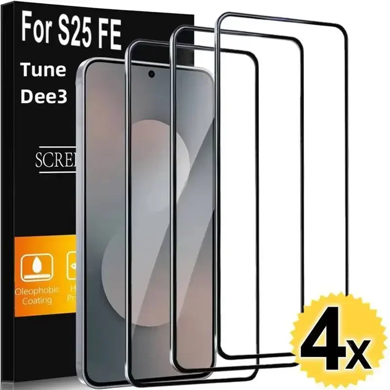1-4Pcs Tempered Glass for Samsung Galaxy FE S24 S23 S26 S25 Ultra Screen Protector For A16 A56 5G A55 A17 A07 A36 A26 A53