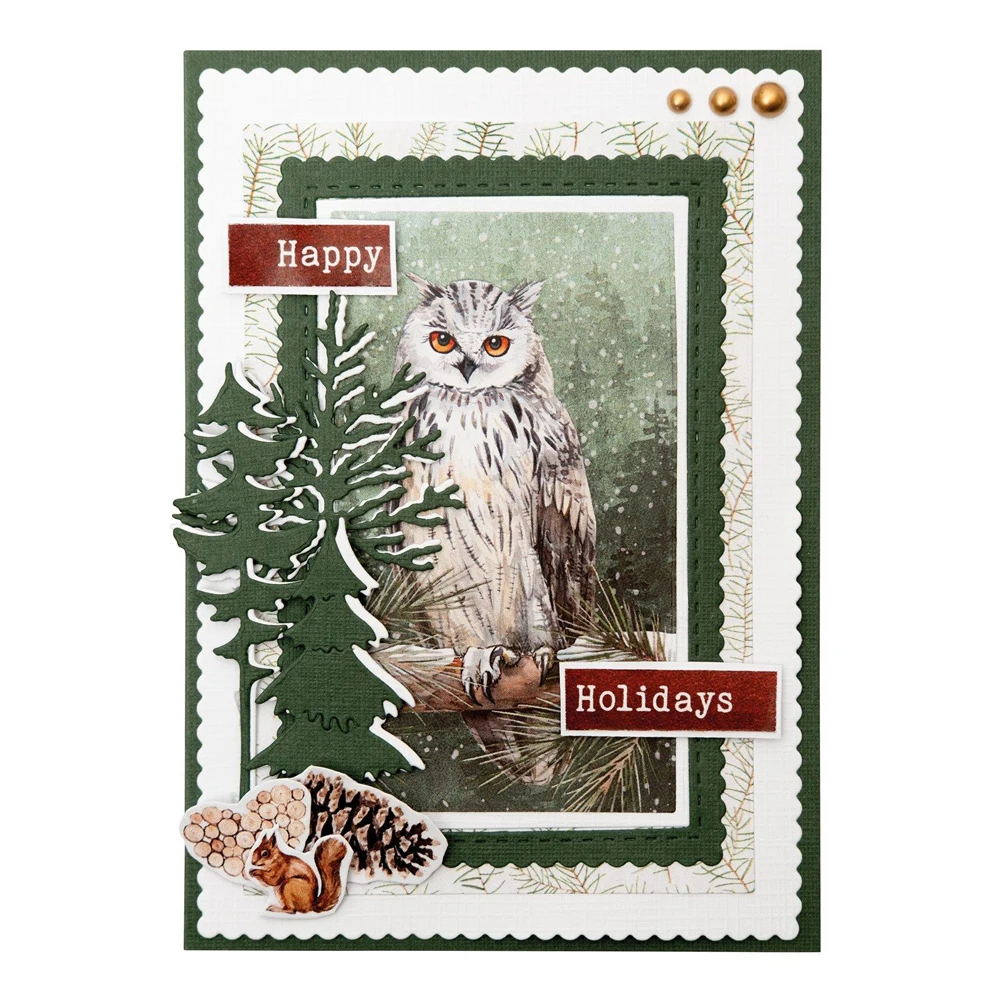 Festive Forest Metal Cutting Dies Christmas Tree Die Cuts for Scrapbooking DIY Album Card Making Decor Paper Craft Party Wedding