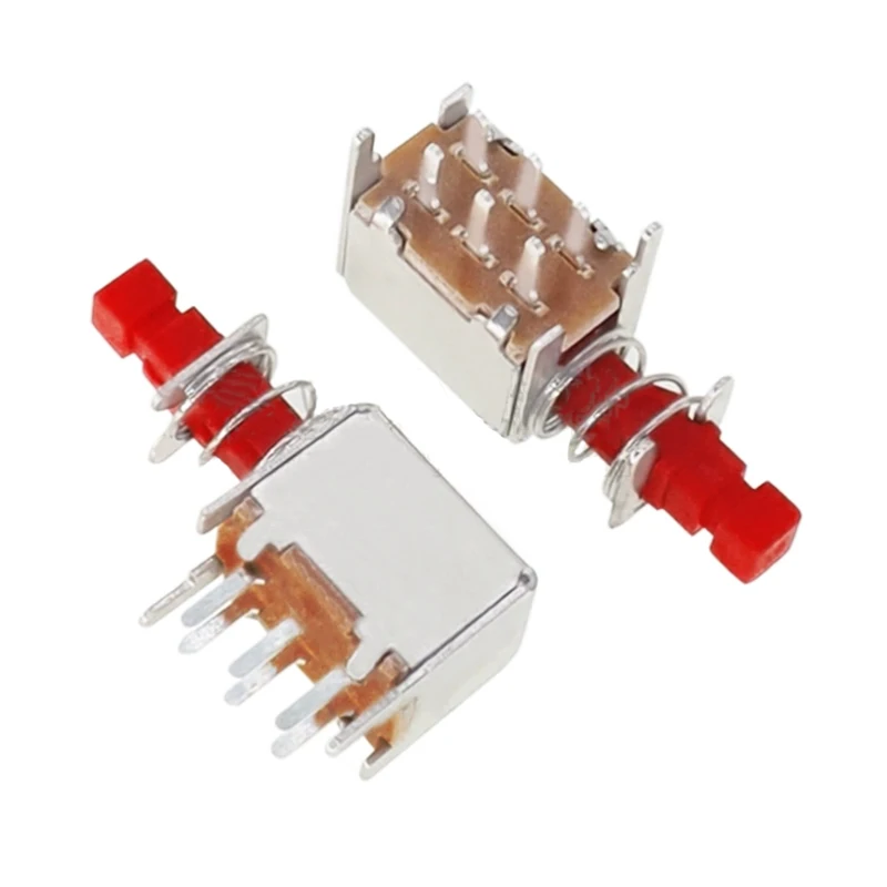 20pcs A03 Directly Key Switch PS-22F02 6Pin Self-locking Red Button Keyboard Switch