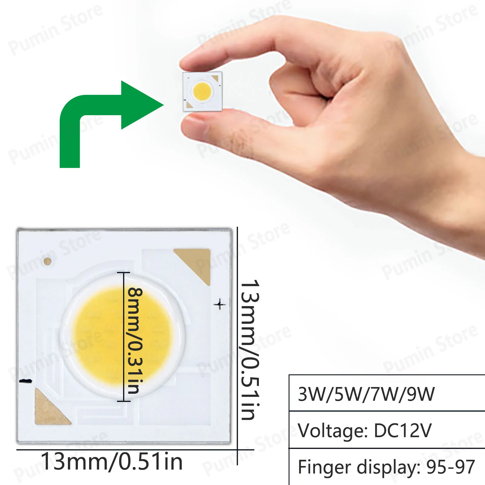 

1~10 pcs LED Bridgelux Crystal 1313 DC12V 3W 5W 7W 10W Warm Light White Neutral Constant voltage chip beads for spotlights bulbs