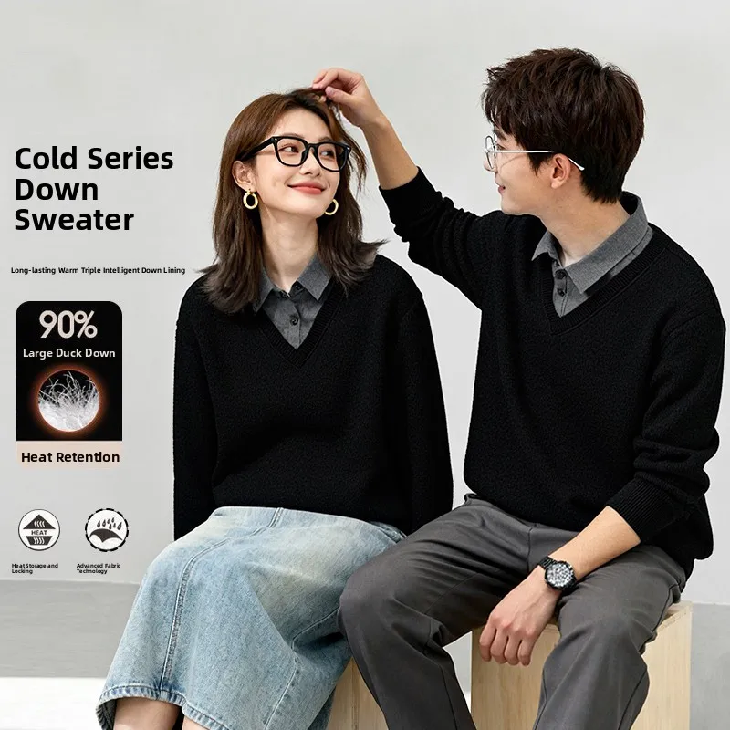 

Мужская флисовая толстовка Dongjia с капюшоном и воротником, утепленная пухом, из полиэстера, с длинным рукавом, для осени