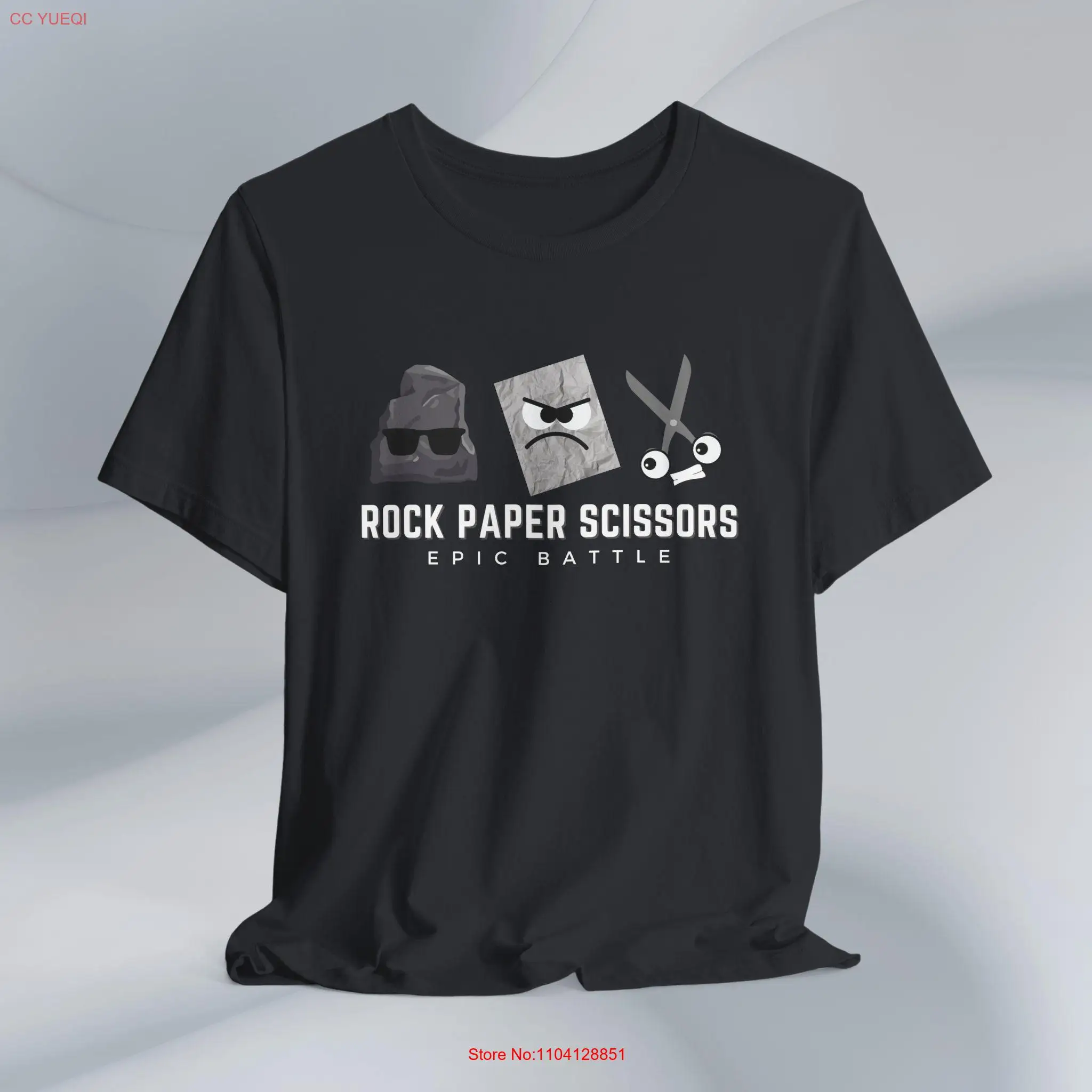 تي شيرت Rock Paper Scissors Epic Battle تي شيرت ممتع لمحبي الألعاب من الجيرسيه، ملابس علوية بأكمام طويلة أو قصيرة