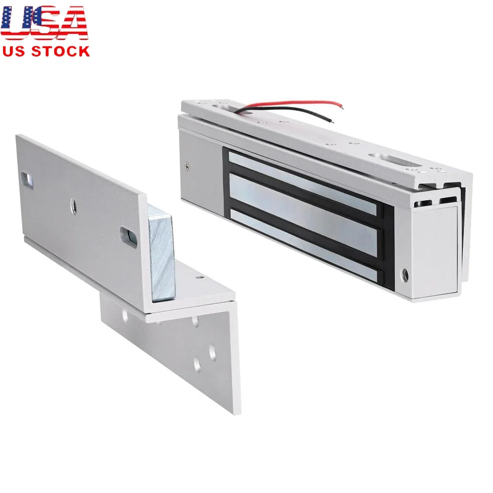 Electric Magnetic Door Lock Outdoor Waterproof 280KG Holding Force 12V DC Fail Safe Stainless Steel Bracket Wooden/Glass/Metal