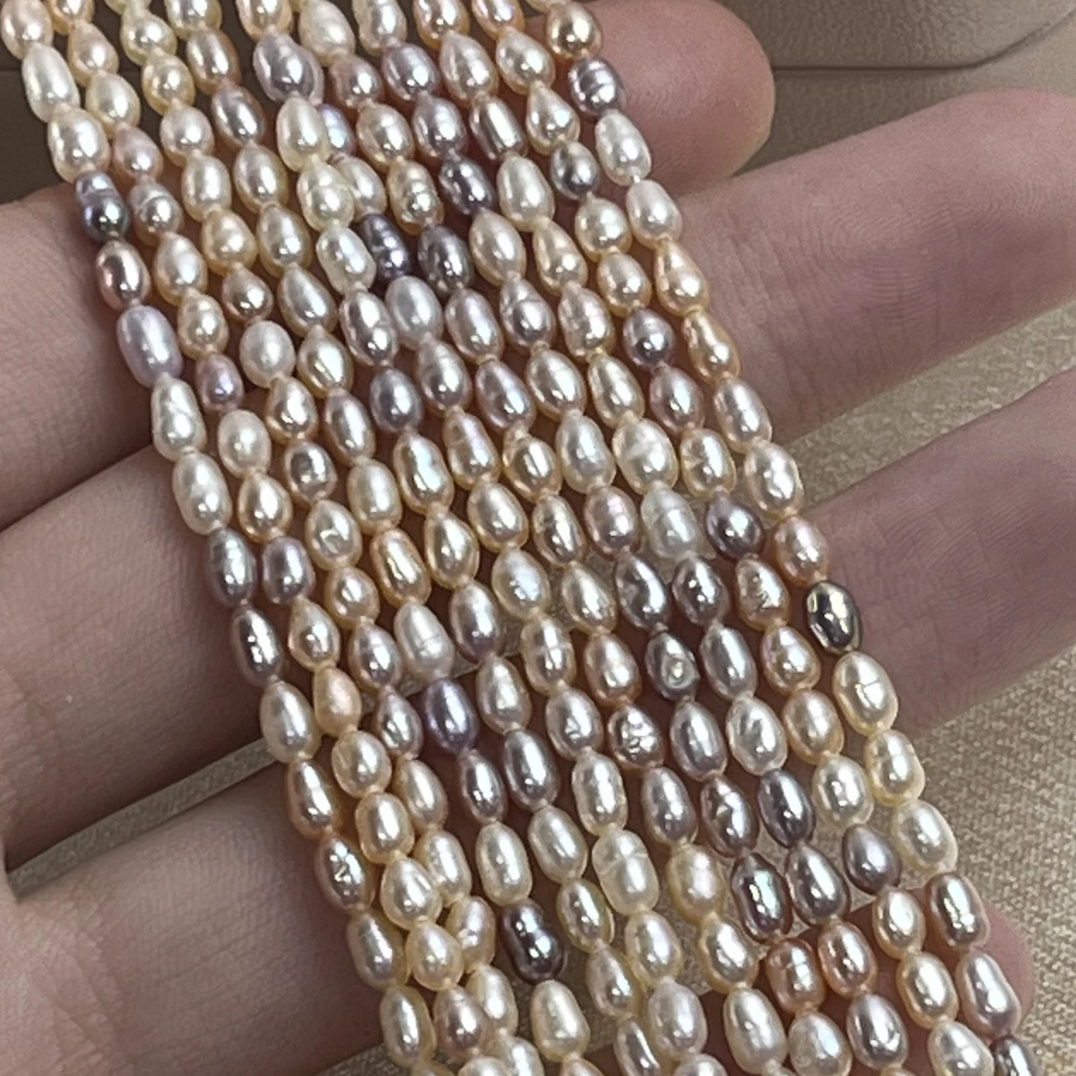 

2-2.5mm Candy Color Natural Freshwater Pearl Rice Shape Semi-finished Beads for Jewelry Making DIY Necklace Bracelet Accessories