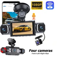 Dash Cam 4 Cameras Four Channels Black Box  for CAR DVR 4CH 360 Camera 4 Ways Auto Video Recorder 24H Parking Monitor