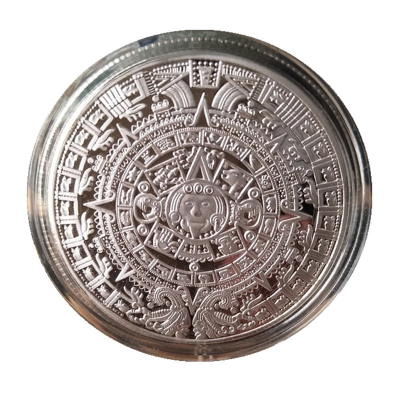 1PCS Mayan commemorative coins Pyramid Medallion Aztec Gold Dragon Calendar Mysterious Collectibles Crafts Gifts