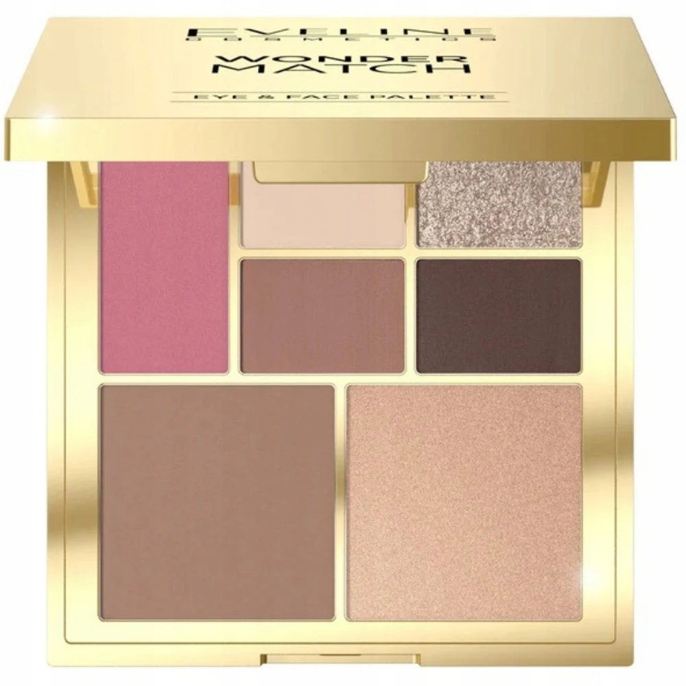 لوحة إيفلين ووندر ماتش لمكياج الوجه والعين، ظلال وردية برونزية