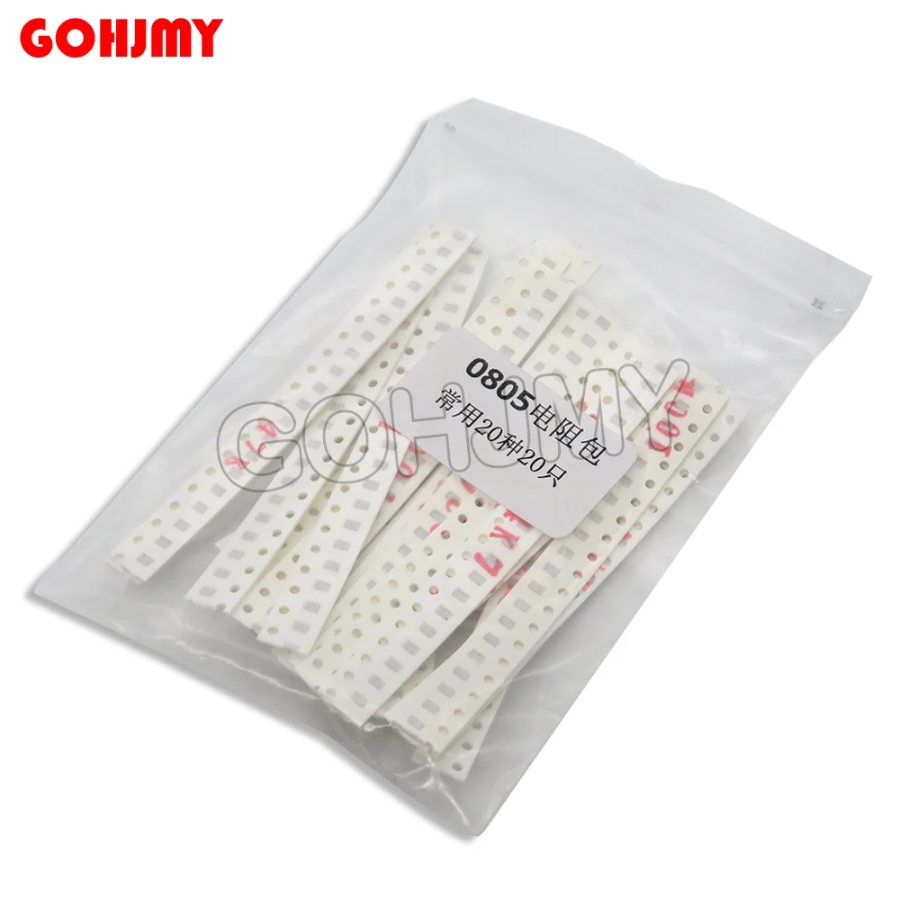 20Value 0805 5% SMD Resistor Kit 1/8W (10 Ohm~1M Ohm)  Component Diy Samples Kit Each 20PCS