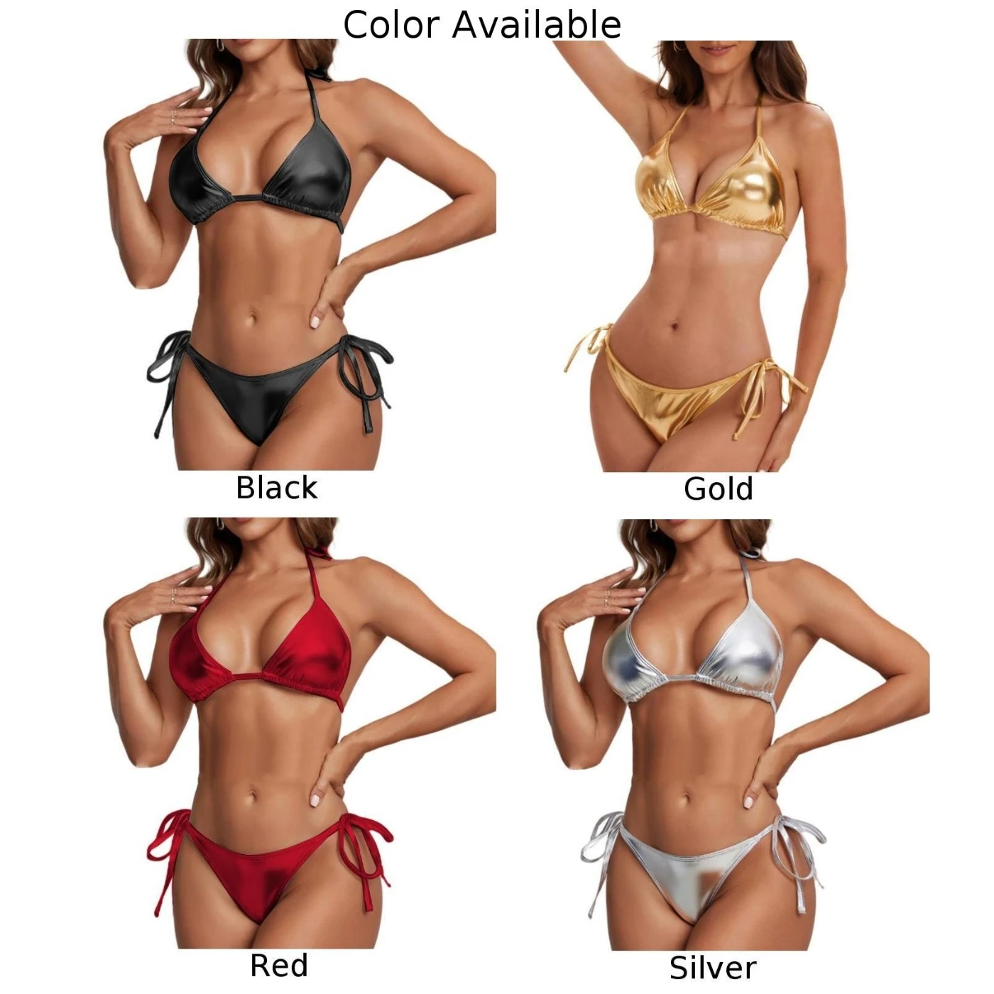 Traje de baño de Tanga para mujer, lencería Sexy Regular, ligera y elástica, Color sólido, moda cómoda de verano