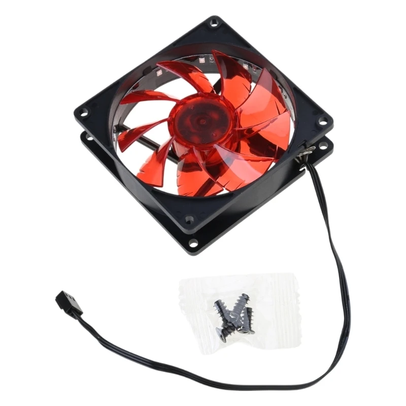  1PC 9cm 9025 Multi-colored Silent 12 LED Light Computer for Case 3 Pin Cooling F