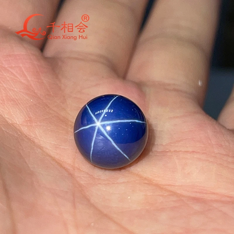 

12mm blue color artificial star sapphire sphere shape ball shape corundum loose stone gemstone