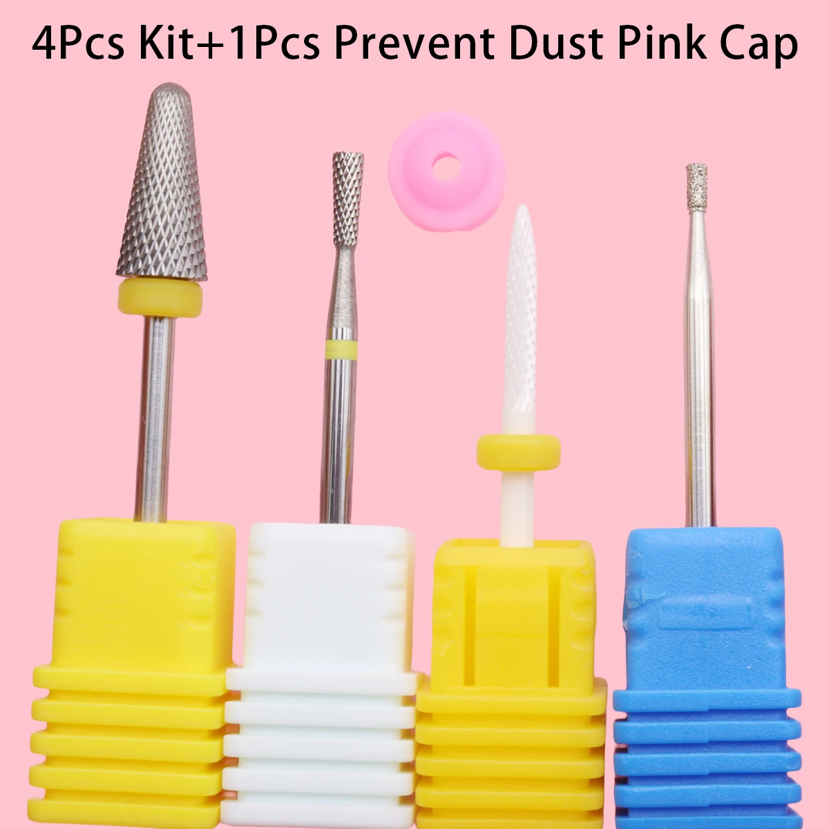 4pcs Kit Hot Pro Whole Carbide Nail Drill Bits Nail Art Electric Drill Machine Files Nail Art Tools cut and polish