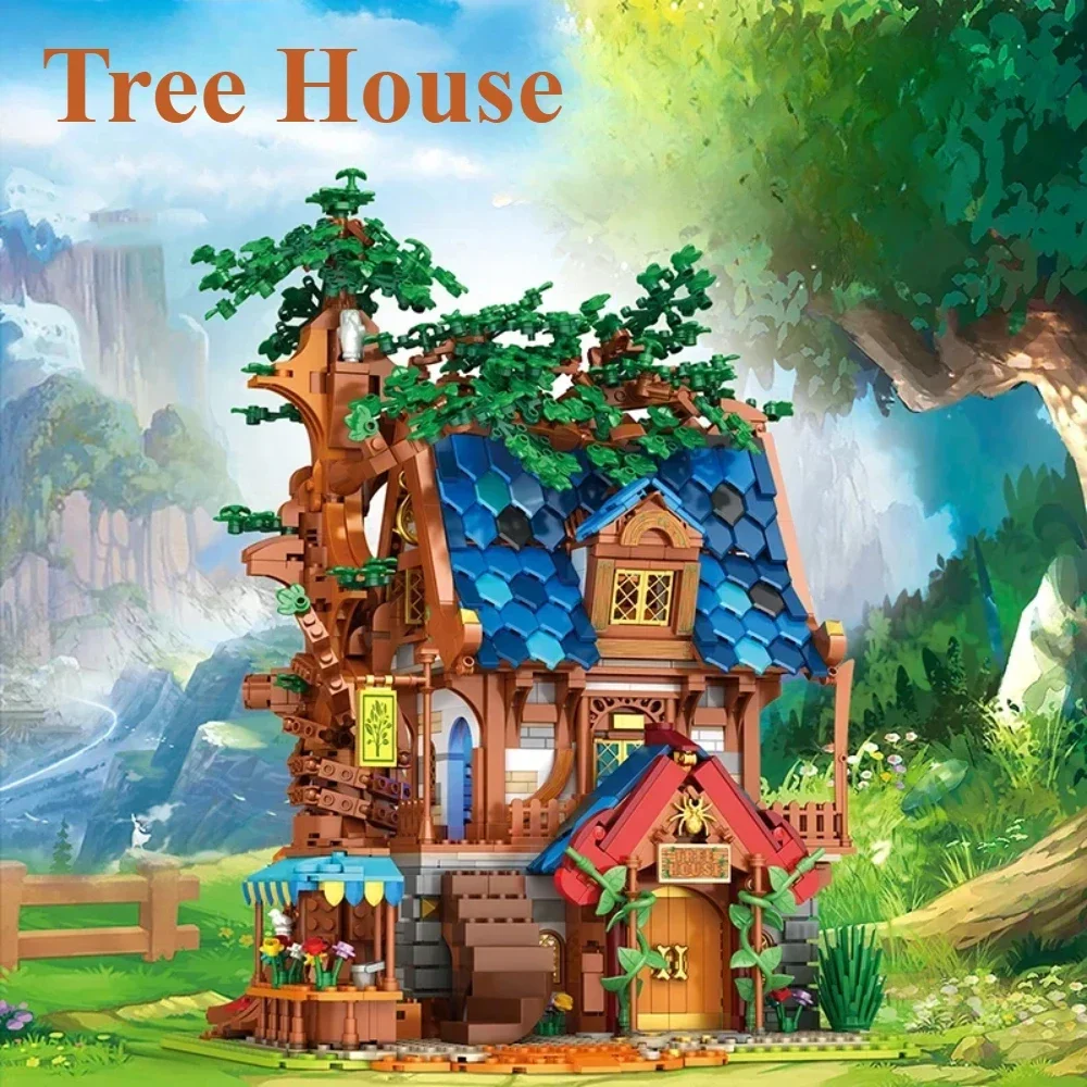 

Замок Европы века, средневековый дом на дереве, строительные блоки, кирпичи, модель, 2566 шт., наборы, декор для рабочего стола, игрушки, Рождественский подарок для детей