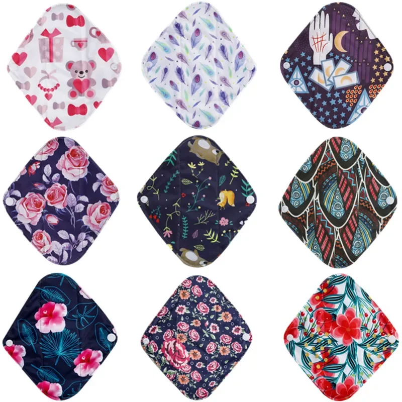 [simfamily] 10Pcs Reusable Pads Bamboo Charcoal Pads Sanitary Pads Washable Panty Liner Mama Maternity Menstrual Cotton Pads